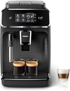 Philips 2200 Series Bean to Cup Coffee Machine - 2 Coffee Varieties, Classic Milk Frother & Cappuccino Maker, Quick-to-Clean, Ceramic Grinder, Fully Automatic Espresso machine - Black (EP2220/10)