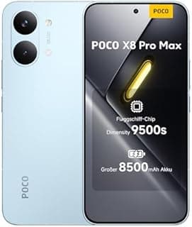 POCO X8 Pro Max, Smartphone 12+256 GB, Flagship Dimensity 9500s, 8500mAh (typ) battery, ultra-bright AMOLED display, 50MP Light Fusion 600 with OIS, Blue, 1 year extra warranty, Charger Not Included - 1