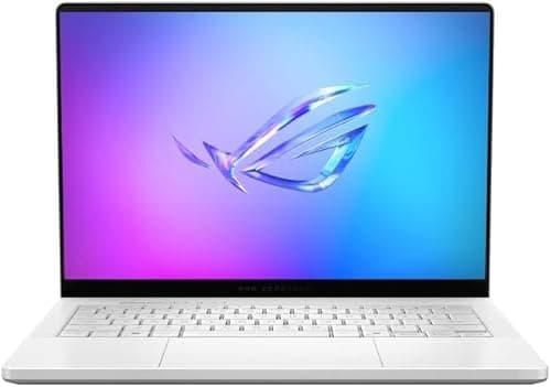 ASUS ROG Zephyrus G14 Latest 2025 14" 3K OLED 120Hz Gaming Laptop Copilot+ PC AMD Ryzen AI 9 HX 32GB RAM NVIDIA RTX 5070 Ti 1TB SSD Windows 11 Platinum White