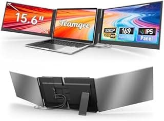 Teamgee 15.6-inch Laptop Screen Extender, Ultra-Slim FHD Portable Monitor, Plug & Play Triple Display for Travel, Work, and Gaming, Compatible for Mac/Windows/Android/Dex