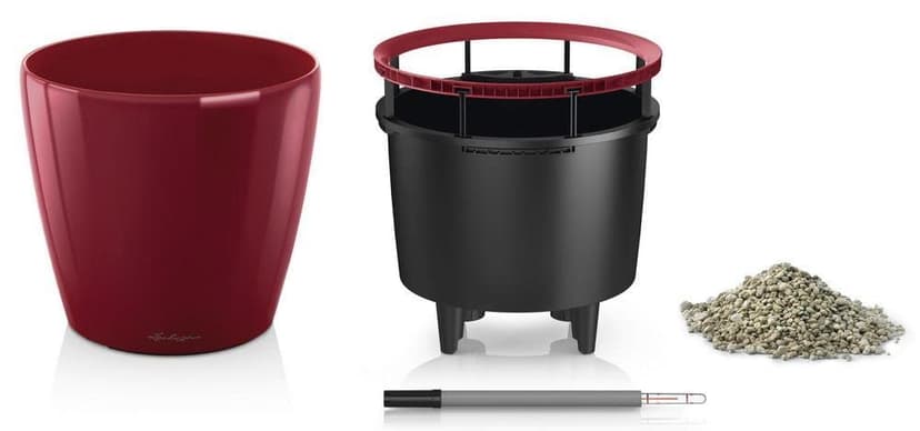 Lechuza Self Watering Plant Pot CLASSICO 43 LS Garden Flower Indoor and Outdoor Plastic Planter with Drainage Hole D43 H40 cm Red High-Gloss - 9