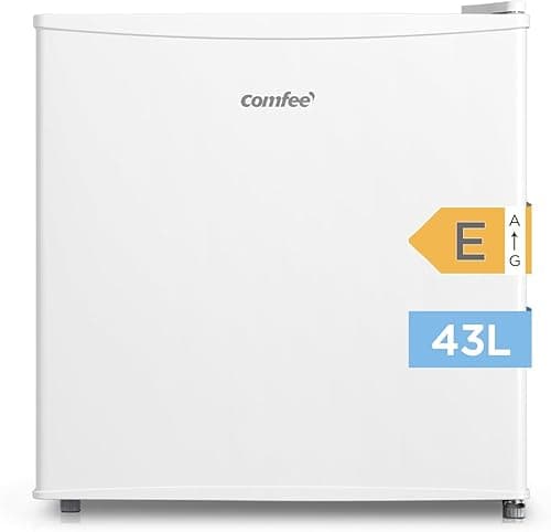 COMFEE' Comfee RCD50WH2E Mini Refrigerator 43L Cooler with Ice Compartment, Refrigerator, Small for Bedroom and Office, Fast Cooling in Cooler Box, Control