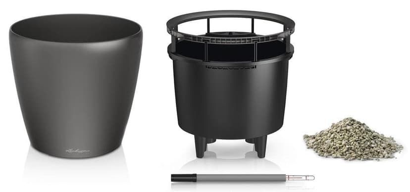Lechuza Self Watering Plant Pot CLASSICO 43 LS Garden Flower Indoor and Outdoor Plastic Planter with Drainage Hole D43 H40 cm Charcoal Metallic - 9