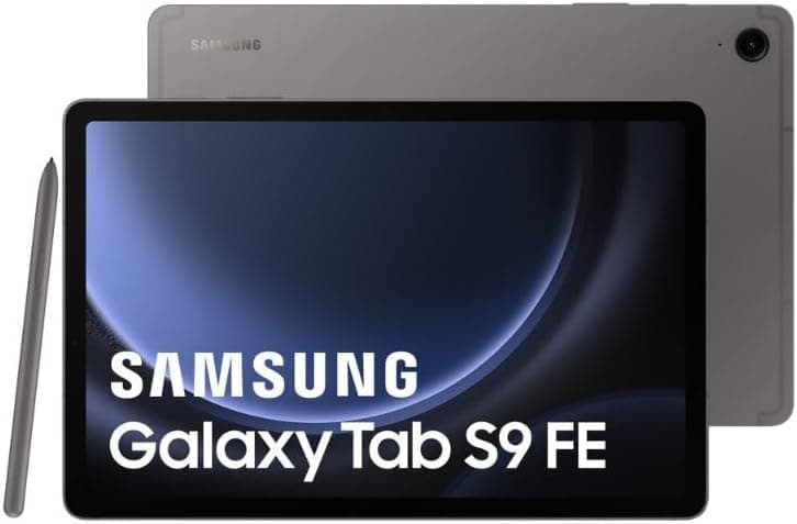 Samsung Galaxy Tab S9 FE, Tablette 10.9'', 5G, 128Go, S Pen inclus, Batterie longue durée, Certification IP68, Anthracite, Entreprise Edition, Version FR - 1