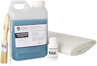 Kit de Résine Polyester 2kg avec 60g de Catalyseur, 2m² de Mat de Verre 300g - Inclus Pinceau et Pipette - Idéal pour Projets de Réparation et Créations DIY de La Boutique du Composite