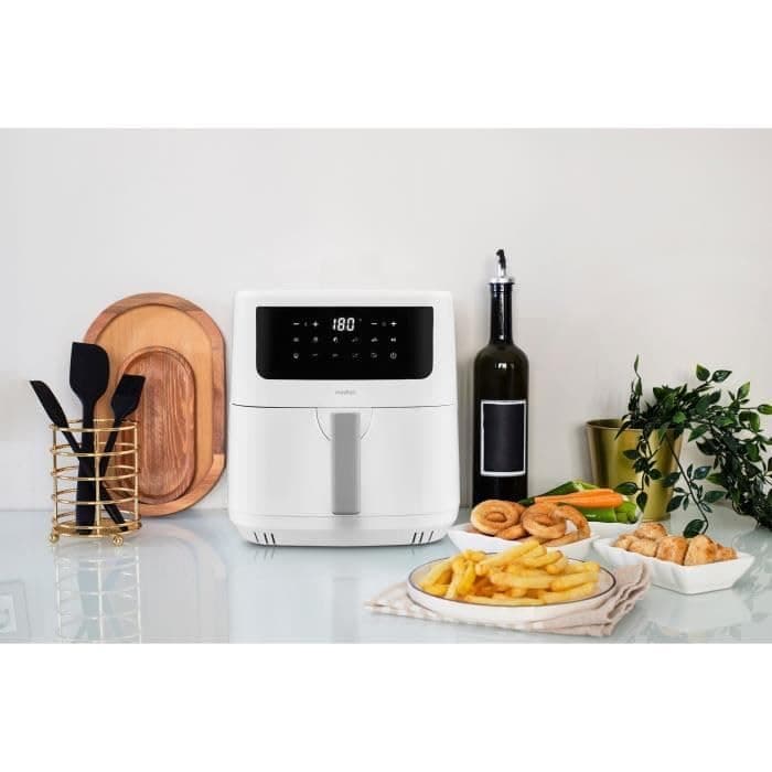 MEDION Air Fryer P10 XL Duo (Double résistance, distribue la chaleur uniformément, capacité 6,8 L XXL, 2150 W, 9 programmes automatiques, ecran tactile digital, MD11750) blanc - 2