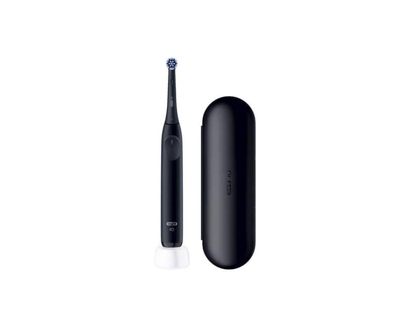 Oral-B iO 2 Black Electric Toothbrush for Adults, 3 Cleaning Modes, Gentle on Gums, Soft Brushing, Accessories, Replacement Oral B Brush, Charger, Travel Case - 3