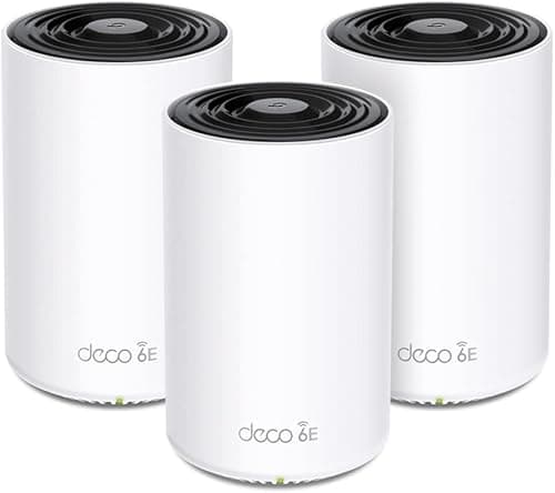TP-Link Deco XE75 Mesh WLAN Set (3 Pack), Wi-Fi 6E AXE5400 Tri-Band Router & Repeater, 3 x Gigabit Ports for Each Unit, Recommended for Houses with 4-7 Bedrooms, Comprehensive Youth Protection, WPA3