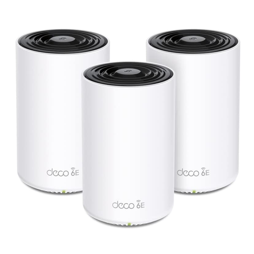 TP-Link Deco XE75 Mesh WLAN Set (3 Pack), Wi-Fi 6E AXE5400 Tri-Band Router & Repeater, 3 x Gigabit Ports for Each Unit, Recommended for Houses with 4-7 Bedrooms, Comprehensive Youth Protection, WPA3 - 1