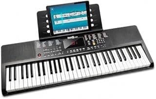 RockJam Clavier musical compact 61 touches avec support, alimentation et application Simply Piano