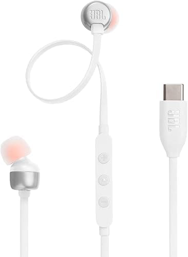 JBL Tune 310 C Hi-Res Wired Earbuds with Microphone, Flat…