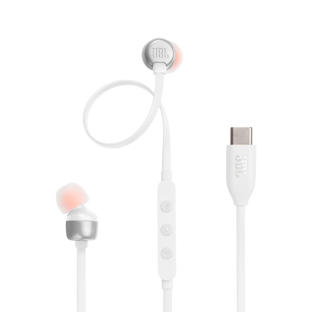 JBL Tune 310 C Hi-Res Wired Earbuds with Microphone, Flat…