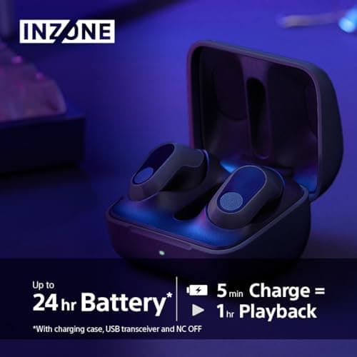 Sony INZONE Buds - True Wireless Gaming Earbuds, 360 Spatial Sound, Light Weight, Comfortable Fit, Active Noise Cancelling, AI Microphone, 24hr Battery, Low Latency Dongle, PC & PS5 Compatible - Black - 6