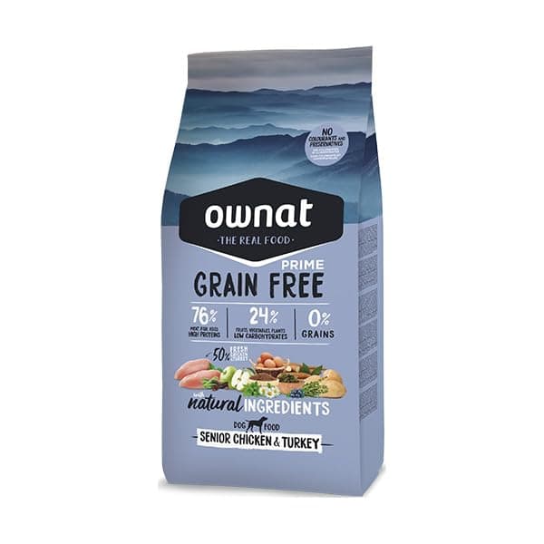 Ownat Prime Cereal Free Senior Chicken/Turkey Dry Food - 1