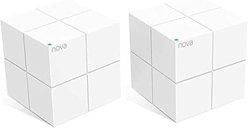 Tenda Nova MW6 Mesh WiFi System - Up to 4000 sq.ft. Whole Home Coverage, WiFi Router and Extender Replacement, Gigabit Mesh Router for Wireless Internet, Works with Alexa, Parental Controls, 2-pack