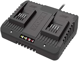 WORX Chargeur Double 20V 2A WA3772, Chargez Simultanément 2 Batteries, 2 Modes de Charge, Compatible Avec Toutes les Batteries Worx Powershare - 1
