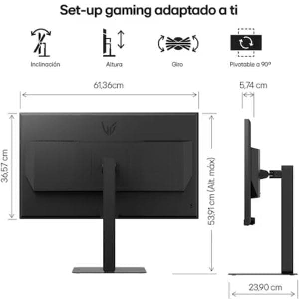 LG Ultragear 27G640A-B.AEUQ 27 Inch Gaming Monitor - IPS Panel FHD (2560 x 1440), 1ms GtG 300Hz, VESA DisplayHDR 400, DCI-P3 95%, AMD FreeSync Premium, DisplayPort 1.4, HDMI 2.1, Tilt - 3
