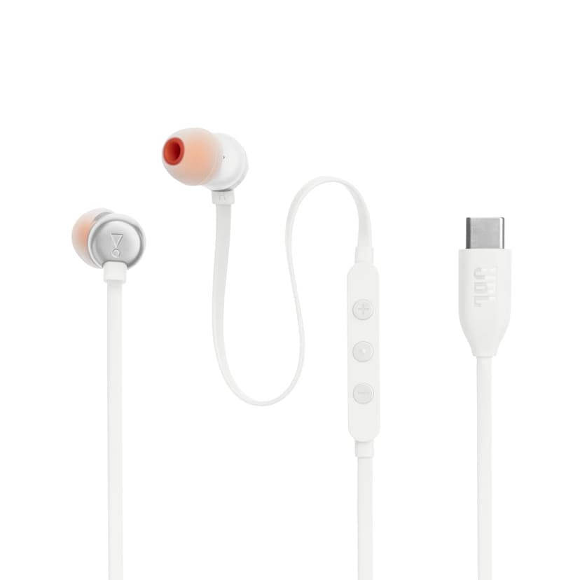JBL Tune 310 C Hi-Res Wired Earbuds with Microphone, Flat Tangle-Free Cable, 3-Button Remote, EQ Presets Control and Volume Adjustment, White - 8