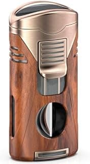 VVAY Cigar Lighter with Built-in V Cutter – Powerful 4 Je… - 1
