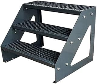 Premium Caillebotis acier Escalier à limon 3 Marches Auto… - 1