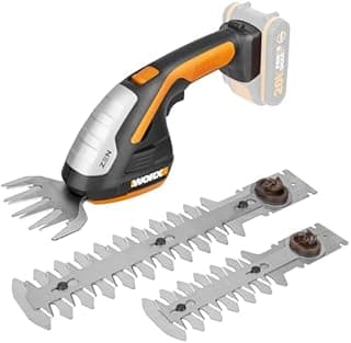 WORX Set Sculpte-Haies et Taille-Herbes sans Fil 20V WG801E.9, taille-haies 3 en 1, set de 3 lames avec malette de transport, livré sans batterie ni chargeur