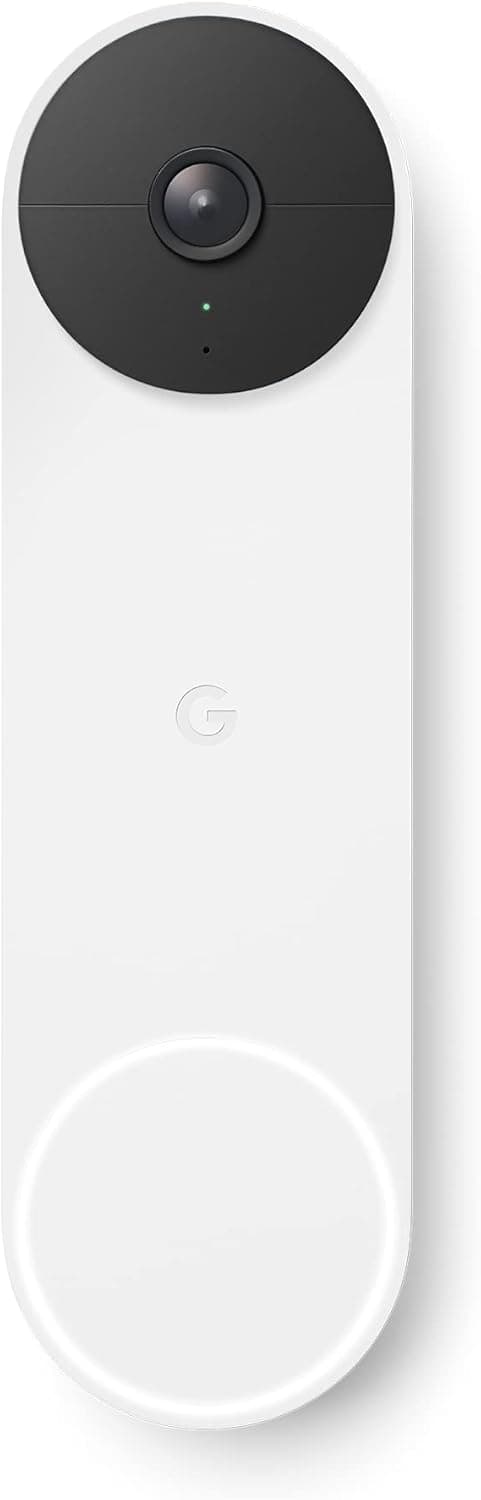 Google Doorbell, Battery Security GA01318-ES Nest Bell Blanco, Aluminium, Snow, German - 1
