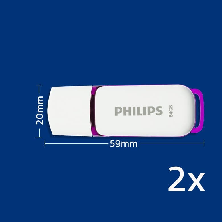 Unità flash USB Philips Snow Edition 64 GB, USB 2.0, confezione da 2 - 7