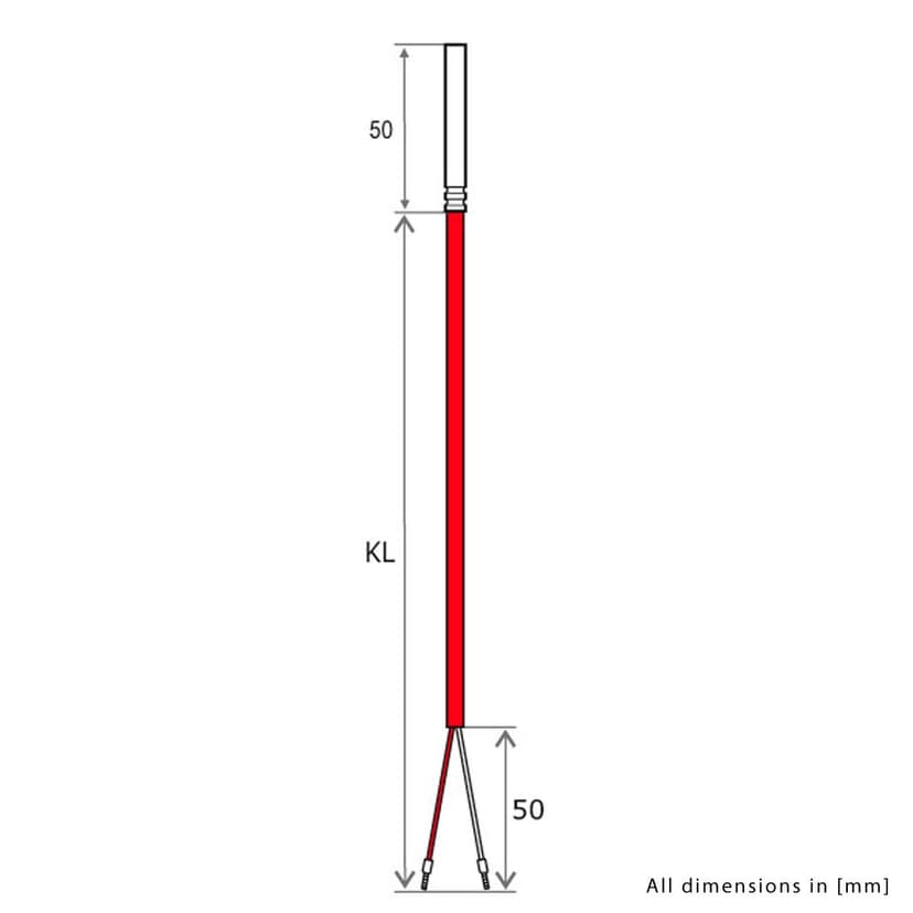 iOVEO 036HS03202 - PT500 - Temperatur probe, cable sensor, temperature sensor, solar sensor with silicone cable up to 200 °C, 3 meters - 2