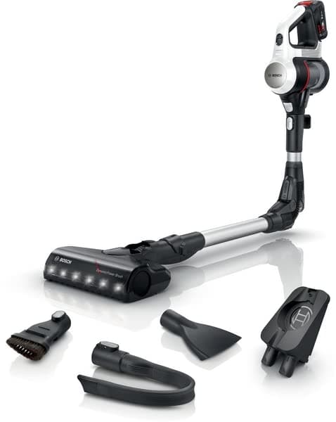 Bosch Electroménager Unlimited 7, BBS711W, aspirateur Balai, autonomie de 40 Min, Brosse motorisée avec éclairage LED, Batterie 3.0 Ah Power for All, Tube Flexible, Poids léger, Accessoires, Blanc - 4