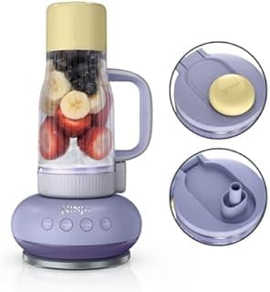 Ninja BlendBoss Blender avec mug portatif, blender personnel avec mug de voyage amovible, 3 modes de préréglages automatiques, Lavande et limonade DB351EUPR