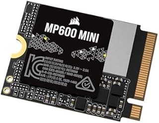 Corsair MP600 MINI 2TB M.2 NVMe PCIe x4 Gen4 2 SSD – M.2 2230 – Up to 7,000MB/sec Sequential Read – High-Density 3D TLC NAND – Great for Steam Deck and Microsoft Surface – Black - 1