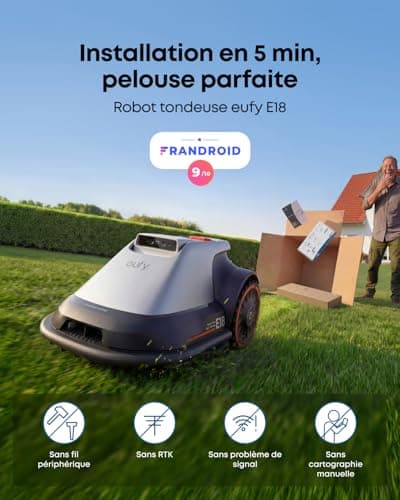 eufy E18 Robot Tondeuse sans Fil périphérique ni RTK et Boîte de Lames de Rechange eufy - 3