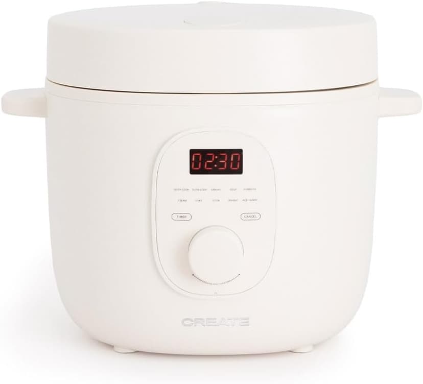 CREATE/RICE COOKER/Multifunktioneller Elektrischer Reiskocher 2L Cremeweiß/Programmierbar bis zu 24h, 10 vorinstallierte Programme, leichte Reinigung, Warmhaltefunktion, 400W. - 1