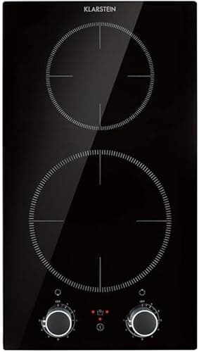 Klarstein Kochheld 2900 Watt Built-in Induction Hob Rotary, Cable Length: 120 cm, 3-Pole Connection, 9 Levels, Automatic Shutdown, Glass, Black, 2900 Watt