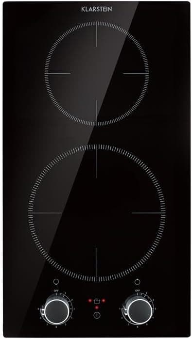 Klarstein Kochheld 2900 Watt Built-in Induction Hob Rotary, Cable Length: 120 cm, 3-Pole Connection, 9 Levels, Automatic Shutdown, Glass, Black, 2900 Watt - 1