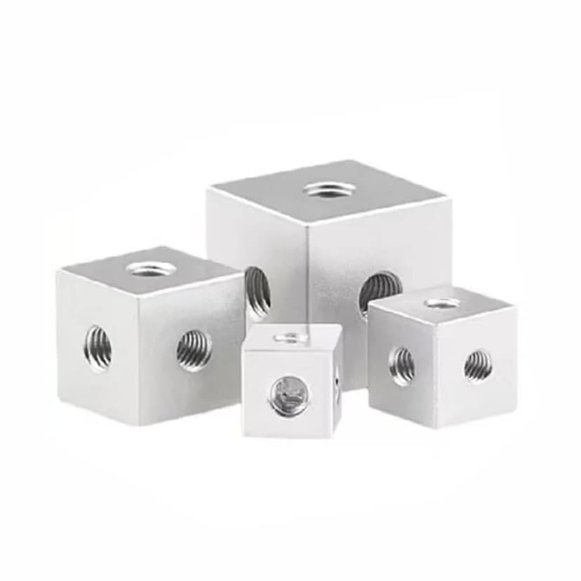 Orivin 20Pcs M-3 Cube Connector Aluminium Profile Hexagonal Square Fixing Block for Fixed Acrylic Sheet Hardware Lighting 10x10x10mm, Silver - 4