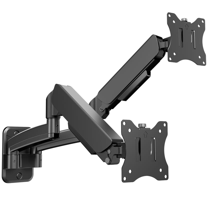IMtKotW Support Mural Ecran PC pour 2 Ecran de 17 à 32, Capacité de Charge 2-9 kg, Hauteur Réglable, Inclinaison, Rotation et Pivotant, VESA 75 x 75, 100 x 100 mm Bras Ecran PC - 1