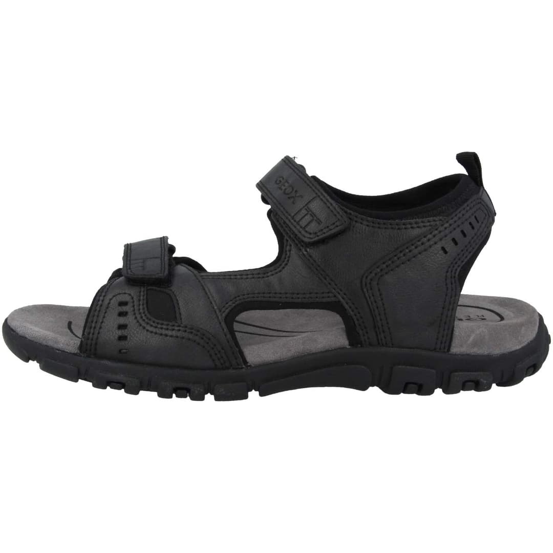 Geox Mens Uomo Strada Sandals, Black, 8 UK