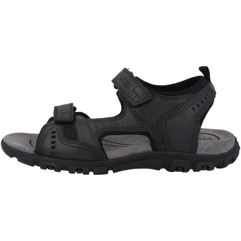 Geox Mens Uomo Strada Sandals, Black, 8 UK - 1