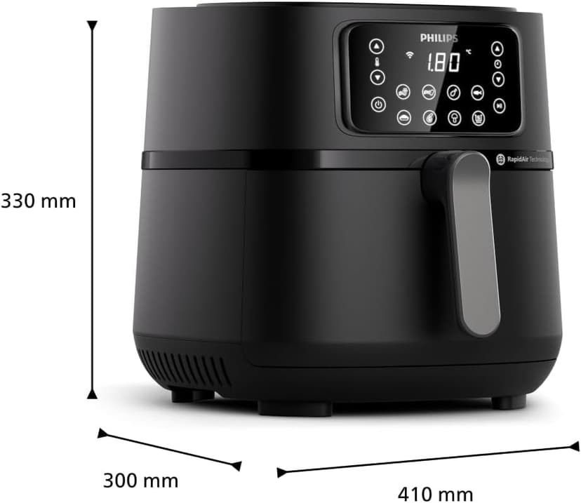Philips Air Fryer Series 5000 7.2L Connected - 16 Cooking Functions, XXL Size 7.2L/1.4kg, RapidAir Technology, -90% Fat, Touch Screen, Easy to Clean, Black (HD9285/90) - 3