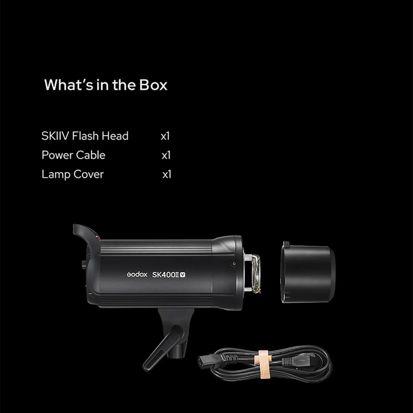 Godox SK400II-V 400Ws Photo Studio Strobe Light 5600±200K Studio Flash Built-in 2.4G Wireless X System with LED Modeling Lamp Bowens Mount Photography Flashes - 6