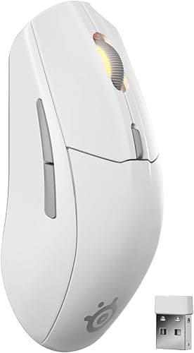 SteelSeries Rival 3 Wireless Gen 2 Gaming Mouse - 2.4GHz and Bluetooth - 18000 DPI TrueMove Air Optical Sensor - 60 Million Click Durability - Light-Weight - 100% PTFE Feet - White