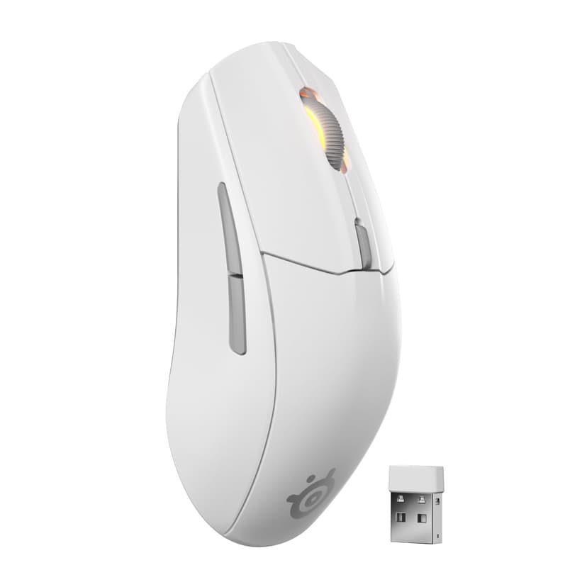 SteelSeries Rival 3 Wireless Gen 2 Gaming Mouse - 2.4GHz and Bluetooth - 18000 DPI TrueMove Air Optical Sensor - 60 Million Click Durability - Light-Weight - 100% PTFE Feet - White - 1