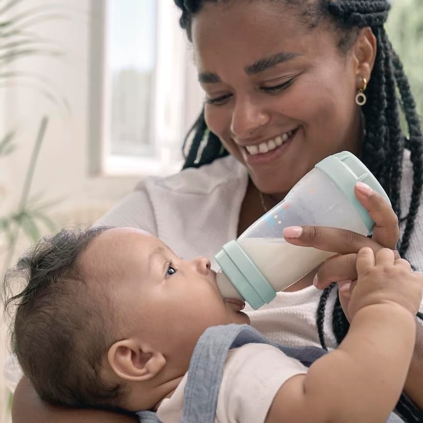 MAM | Lot de 2 biberons Easy Start Anti-Colique 2+ mois débit moyen (2 x 260 ml) Menthe + Coton – Biberon pour réduire les coliques et l'inconfort de bébé – Biberon bébé compatible avec l'allaitement - 3