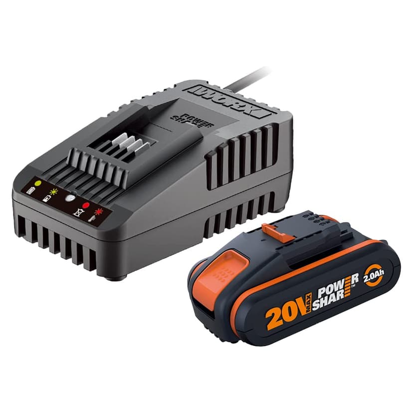 Worx Battery Charging Station for Powershare Batteries/Fast Battery Charger., WA3601 40W, 20V - 1