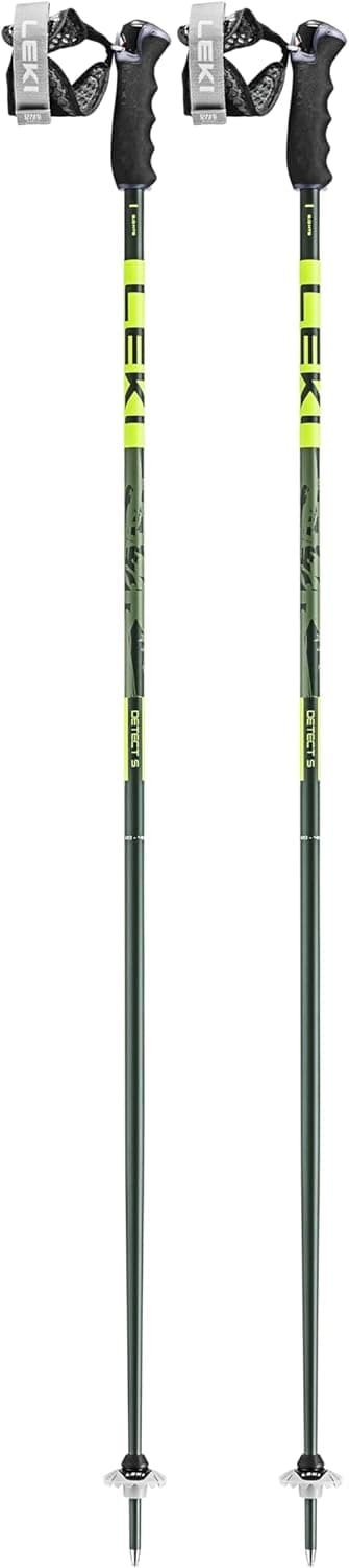 LEKI Detect S Ski Poles 120 cm Olive Green/Dark Olive/Neo… - 1