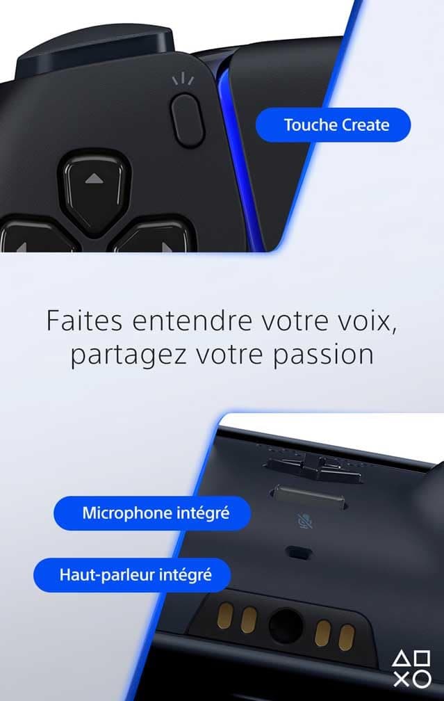 Sony, Manette PlayStation 5 Officielle DualSense, Sans Fil, avec Retour Haptique & Gâchettes Adaptatives, Micro Intégré, Batterie Rechargeable, Compatible PS5/PC, Couleur : Midnight Black - 5