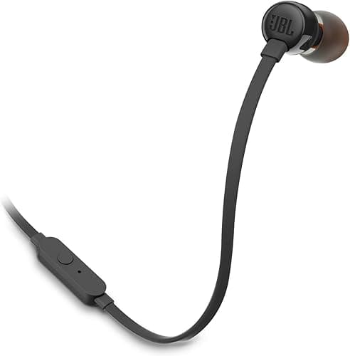 JBL T110 Universal In-Ear Headphones with Remote Control and Microphone, Black