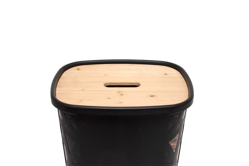 EDA Wood Pellet Box XL Black 45 kg - 3