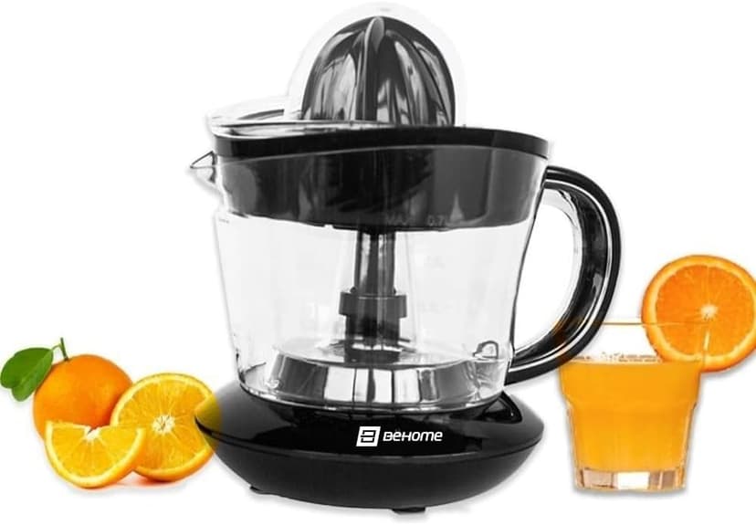Behome Presse agrumes électrique, petite contenance 700 ml, en plastique, mouvement bidirectionnel, avec double cône de pressage, carafe graduée, noir - 1